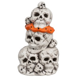 Pila de cráneos de resina iluminados 27,5 cm
