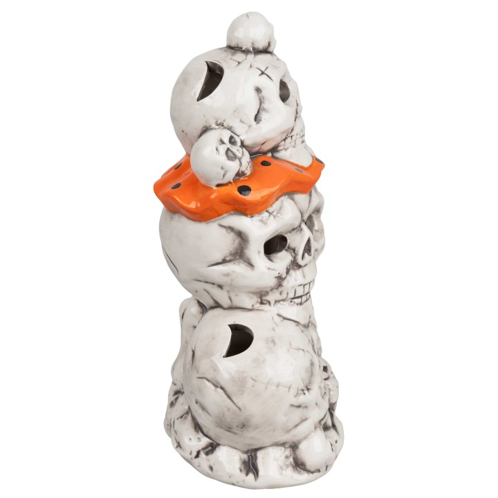 Pila de cráneos de resina iluminados 27,5 cm