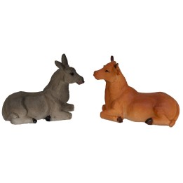 Coppia bue e asino serie 8 cm in resina