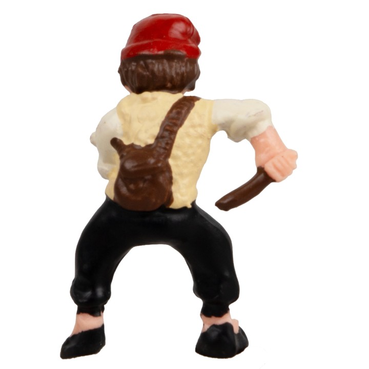 Bambino in piedi con bastone serie 7-8 cm