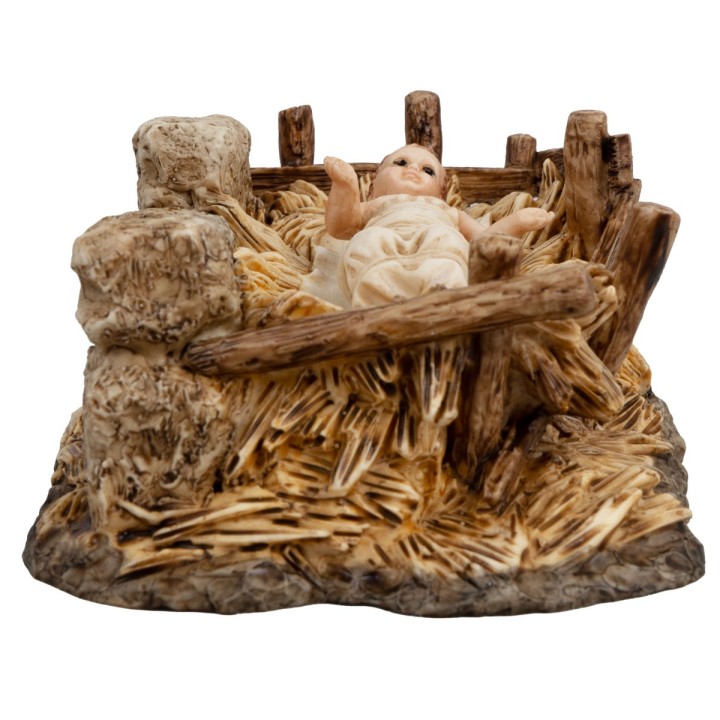 Baby Jesus with removable cradle in resin series 15 cm Landi