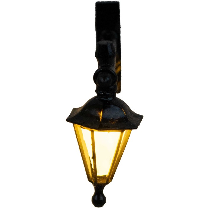 Wall lantern cm 4x4.1 with flickering yellow LED 12v