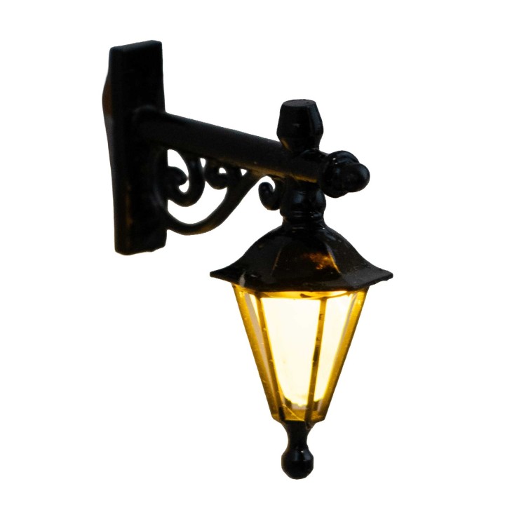 Lanterna da muro cm 4x4,1 con led giallo tremolante 12v
