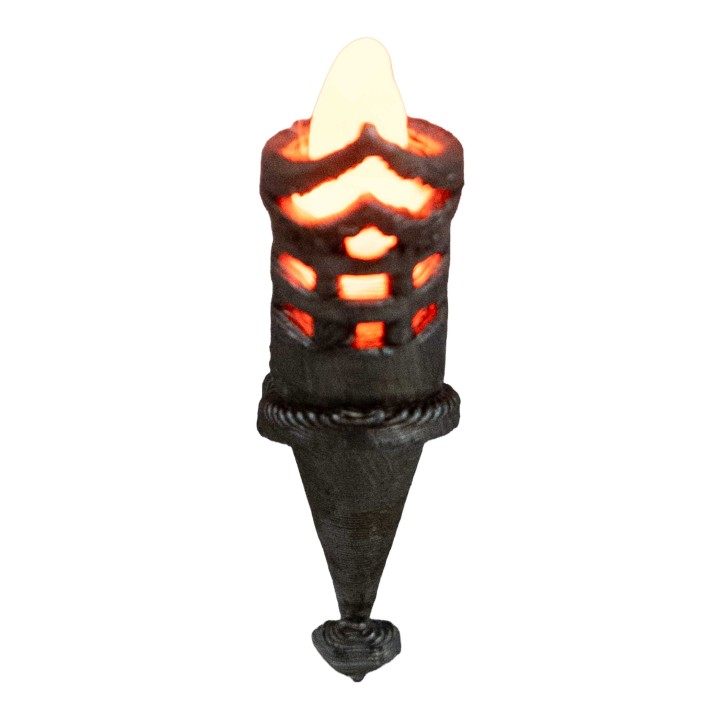Antorcha h 4,1 cm parpadeante a LED naranja 12 v.