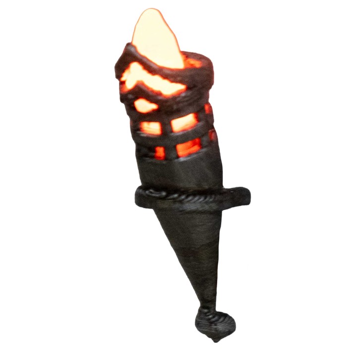 Torch h 4.1 cm flickering with orange LED 12 v.