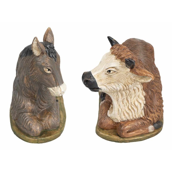 Buey y burro acostados serie 30 cm Euromarchi