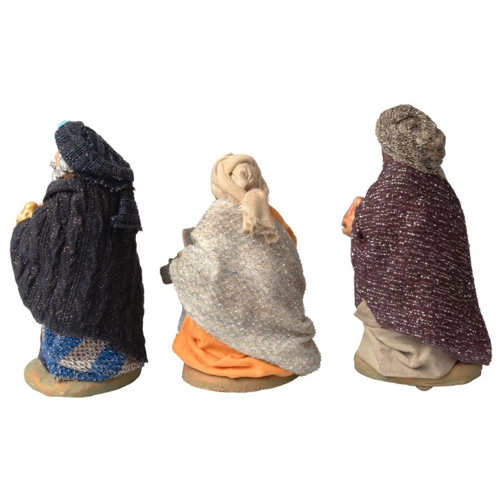 Set 3 Re Magi 10 cm vestiti in tessuto