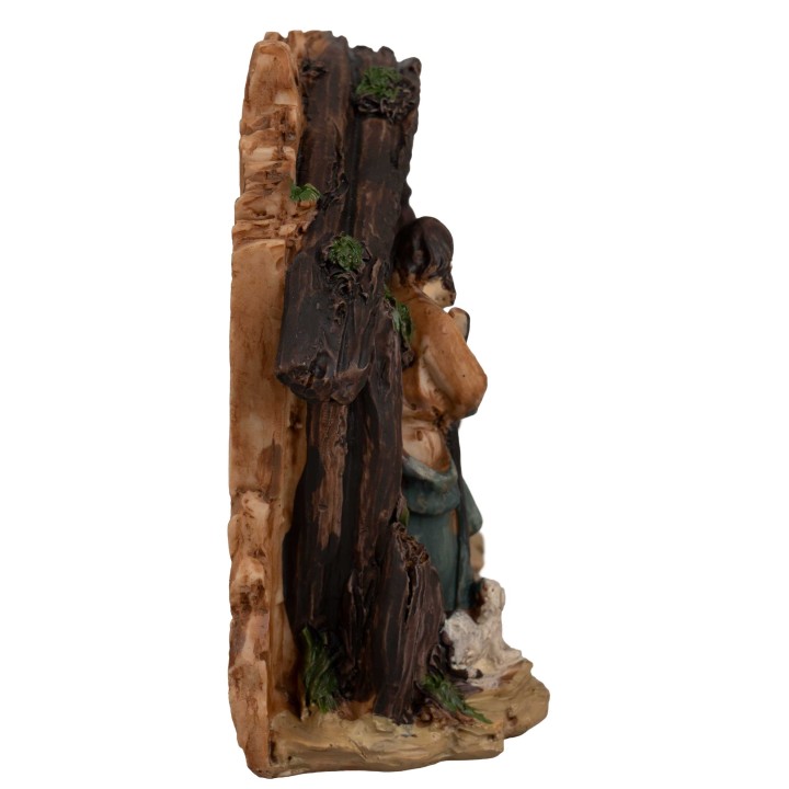 Nativity with hut and lamb cm 11.4x5.4x11.5 h