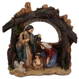Natività con capanna e agnello cm 11,4x5,4x11,5 h