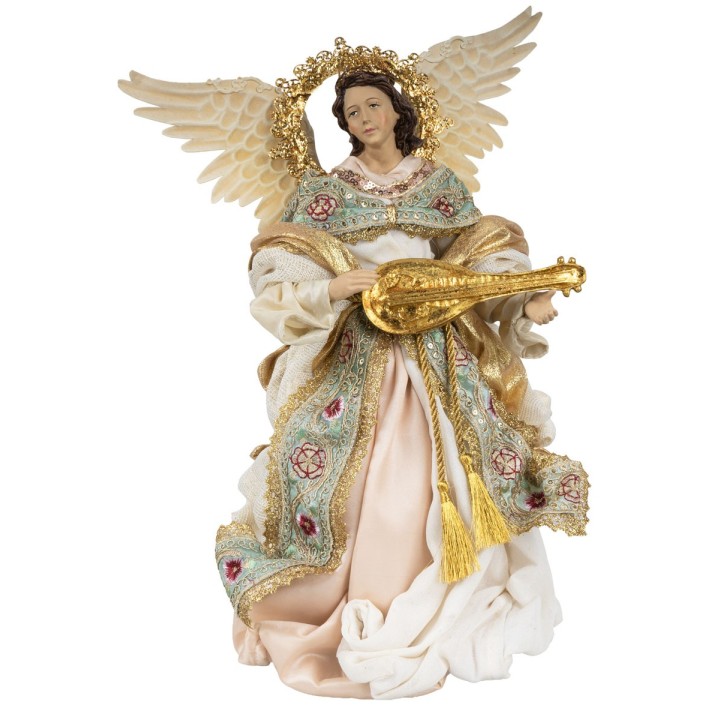 Angelo in resina con stoffa 38,5 cm