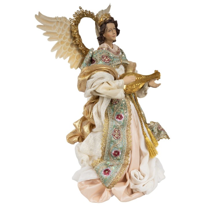 Angelo in resina con stoffa 38,5 cm