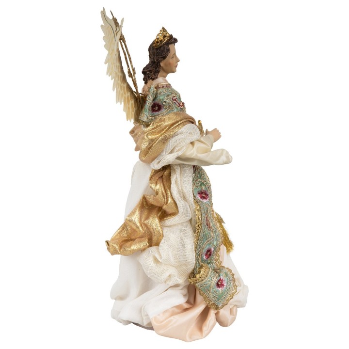Angelo in resina con stoffa 38,5 cm