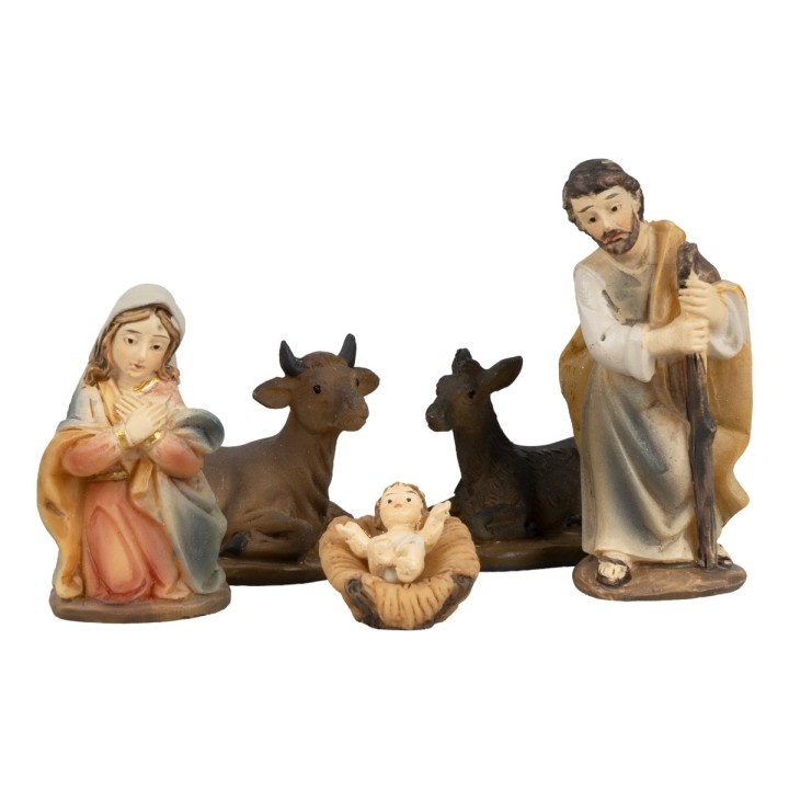 Natività 5 soggetti in resina 3,5 cm