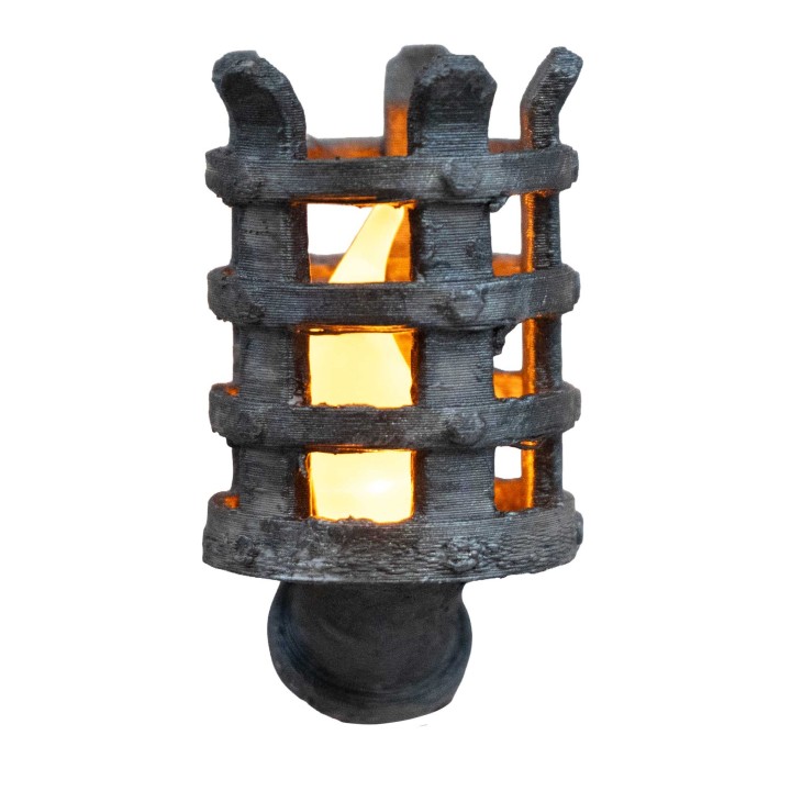 Torcia medievale da parete cm 2,7x5 h led giallo tremolante 12v