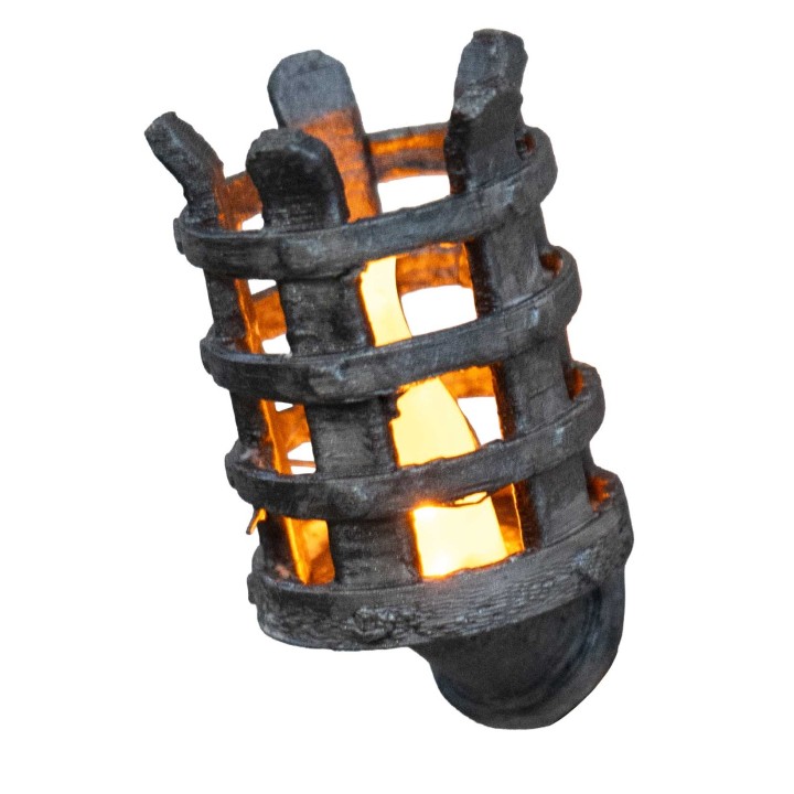 Torch h 4.1 cm flickering with orange LED 12 v.