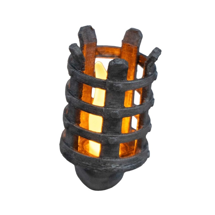 Antorcha h 4,1 cm parpadeante a LED naranja 12 v.