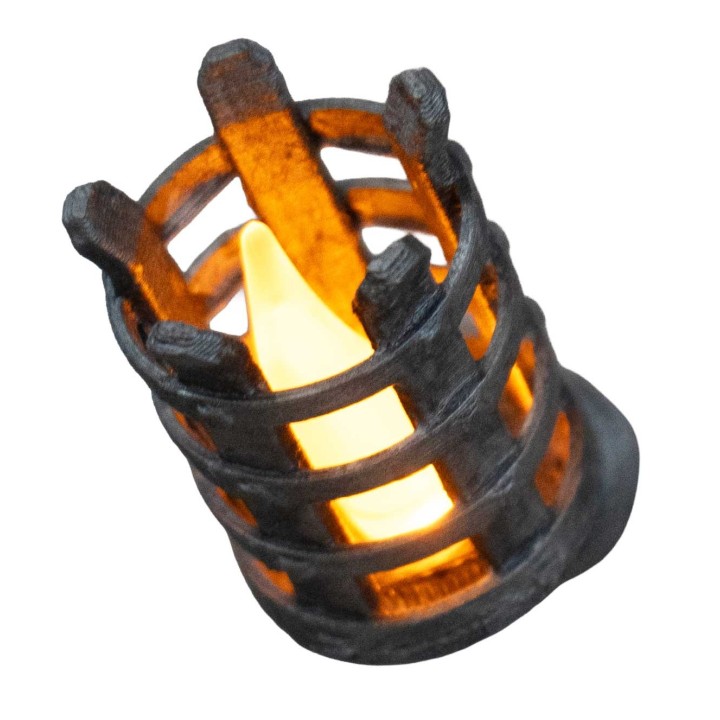 Fiaccola medievale da parete cm 2,4x4,8 h cm led giallo tremolante 12v