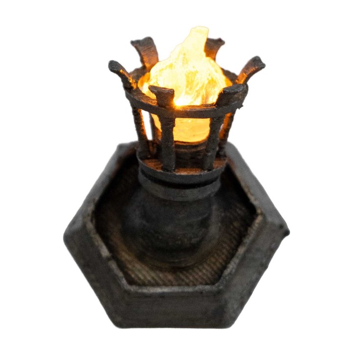 Fiaccola medievale con base da parete h 4,8 cm led giallo tremolante 12v