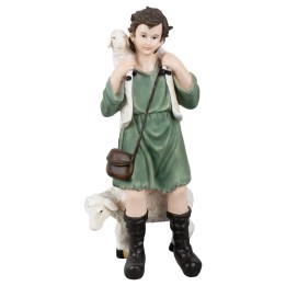 Good shepherd with sheep and lamb in resin h.