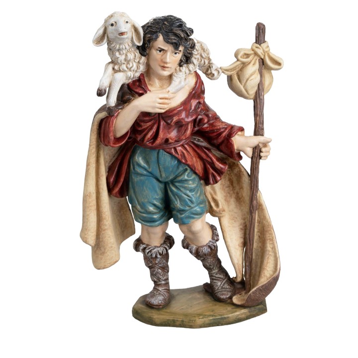 Pastore con fagotto e agnello serie Euromarchi 20,5 cm