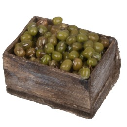 Cassa in legno con olive cm 3,8x2,9x2,8 h