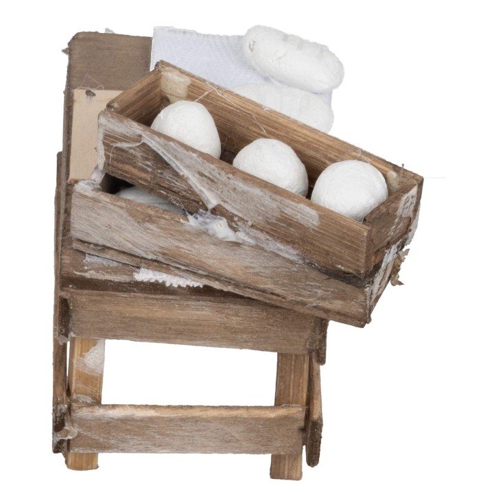 Banco da lavoro del fornaio con impasto e cassette laterali cm 6,9x4,3x6,7 h