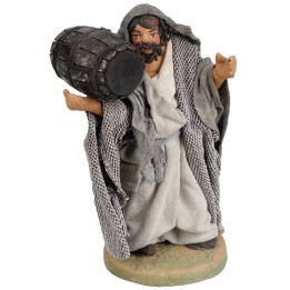 Uomo con botte in spalla per Presepe 10 cm