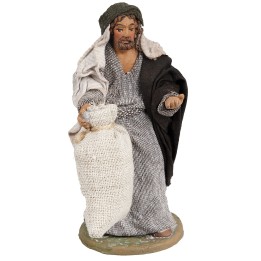 Mugnaio sacco in juta per Presepe 12 cm