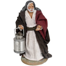 Pastore con bidone del latte per presepe 12 cm