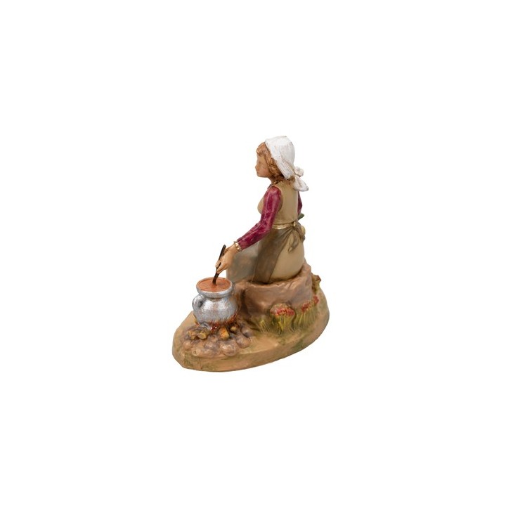 Donna seduta che cucina serie 12 cm Fontanini