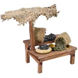 Bancarella con olive e ombrellone cm 8,5x7x12 h