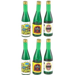 Conjunto de 3 botellas verdes con etiqueta de 3,6