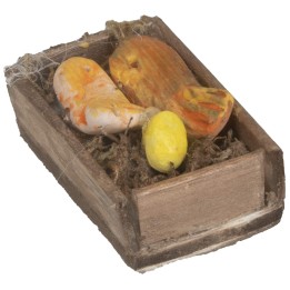 Caja de madera con pescado cm 4,7x3,3x0,9 h