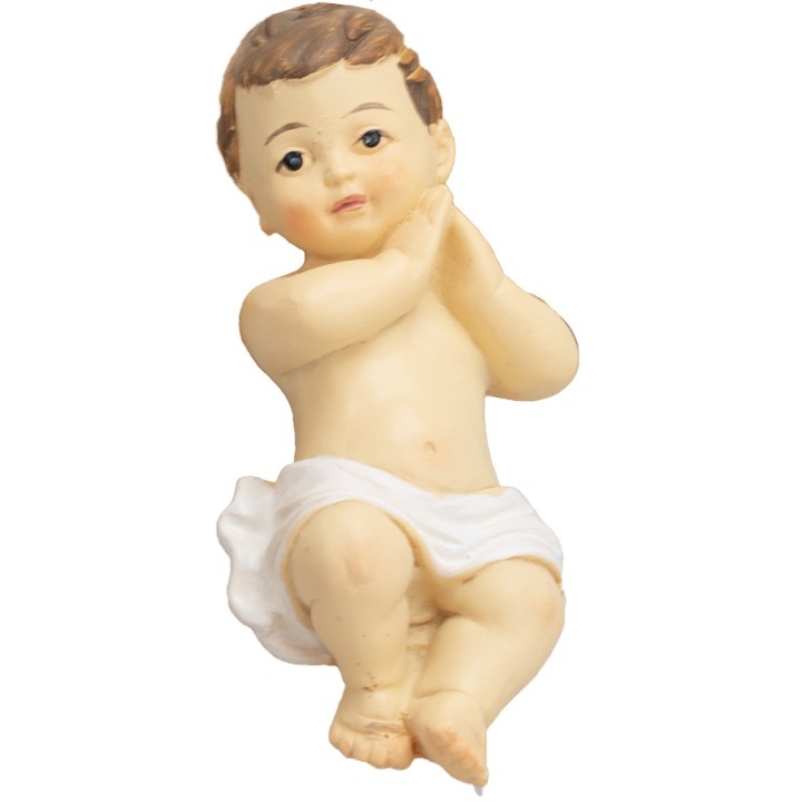 Gesù bambino nella culla in resina serie cm 20