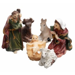 Mini Natività 6 soggetti serie 3,5 cm in resina