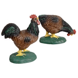 Gallo y gallina para estatuas de 15 cm