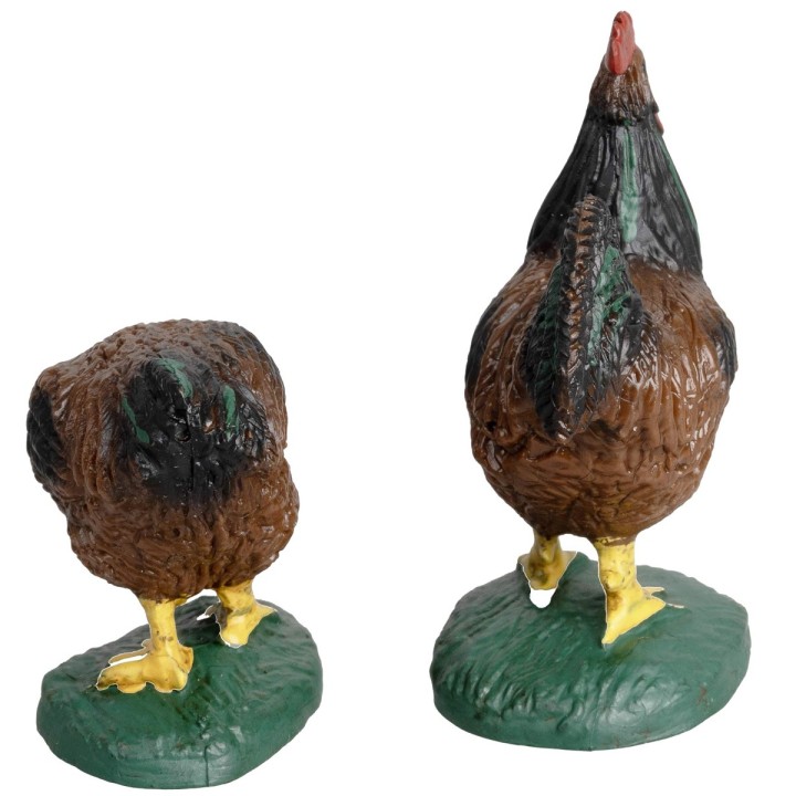 Gallo e gallina per statue cm 15