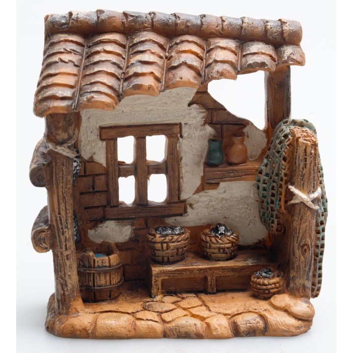Bottega del pescivendolo in resina cm 8,3x4x9,6 h