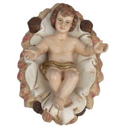 Gesù bambino con culla rimovibile serie Euromarchi 20 cm
