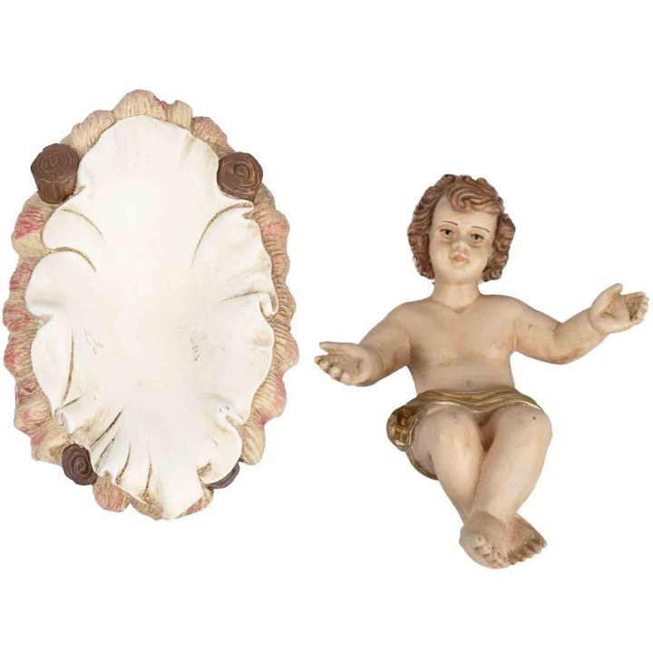 Baby Jesus in the cradle series Euromarchi 16 cm