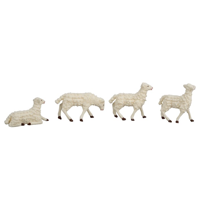 Set of 12 sheep in PVC Euromarchi series for 4 cm