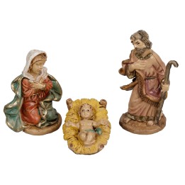 Nativity set 3 pcs in PVC lux 6 cm