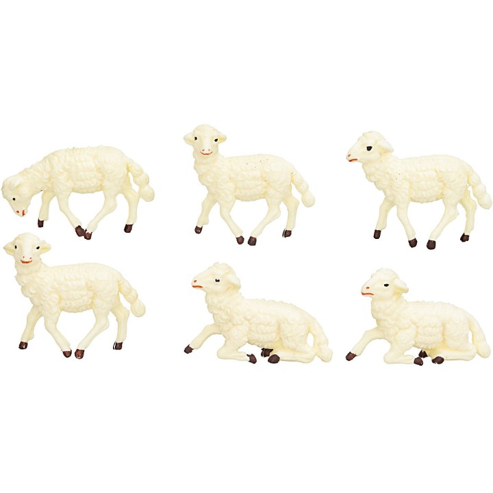 Set of 12 sheep in PVC Euromarchi series for 4 cm