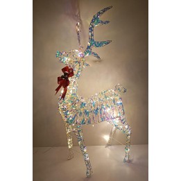 Illuminated reindeer 140 cm with 120 cold white LEDs for indoor use