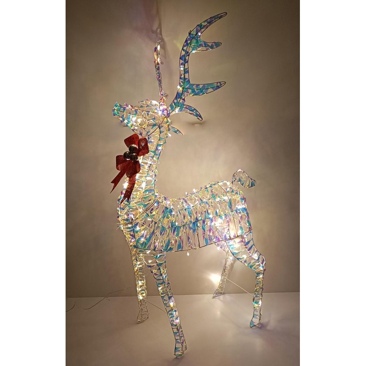 Reno iluminado 140 cm con 120 LED blanco frío para interior