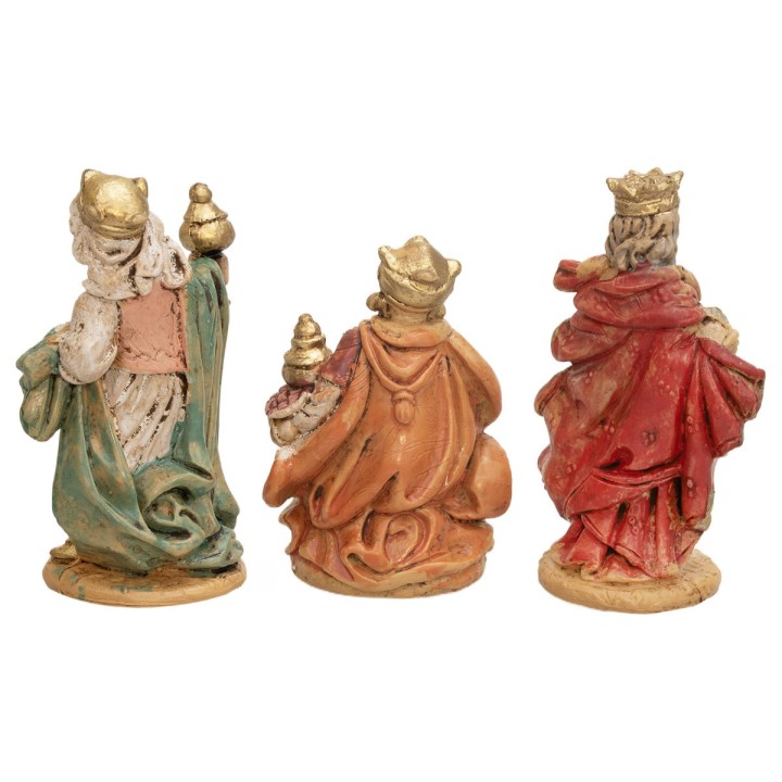 6 cm Set tres Reyes Magos en pvc lux
