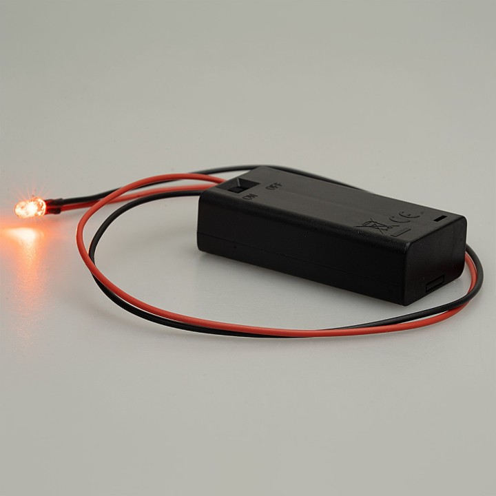 Flickering orange LED with fire effect on