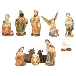 Set Natividad 11 figuras 5 cm en resina para
