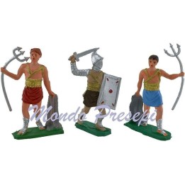 Set of 3 gladiators 7 cm