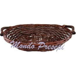 Cesta de mimbre oscuro cm 52x38x12 h.
